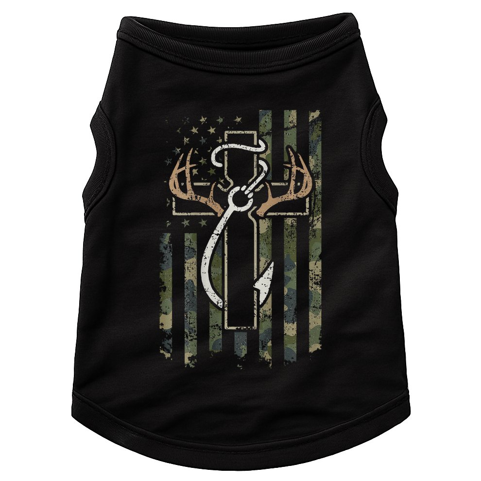 Hunting Fishing Faith Hunter Fisherman Camo Usa On Back Doggie Tank