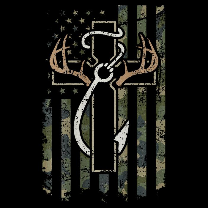 Hunting Fishing Faith Hunter Fisherman Camo Usa On Back Doggie Tank