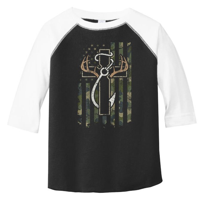 Hunting Fishing Faith Hunter Fisherman Camo Usa On Back Toddler Fine Jersey T-Shirt