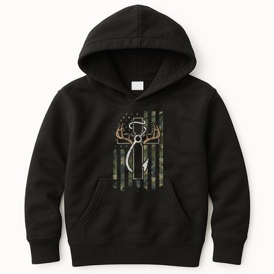 Hunting Fishing Faith Hunter Fisherman Camo Usa On Back Kids Hoodie