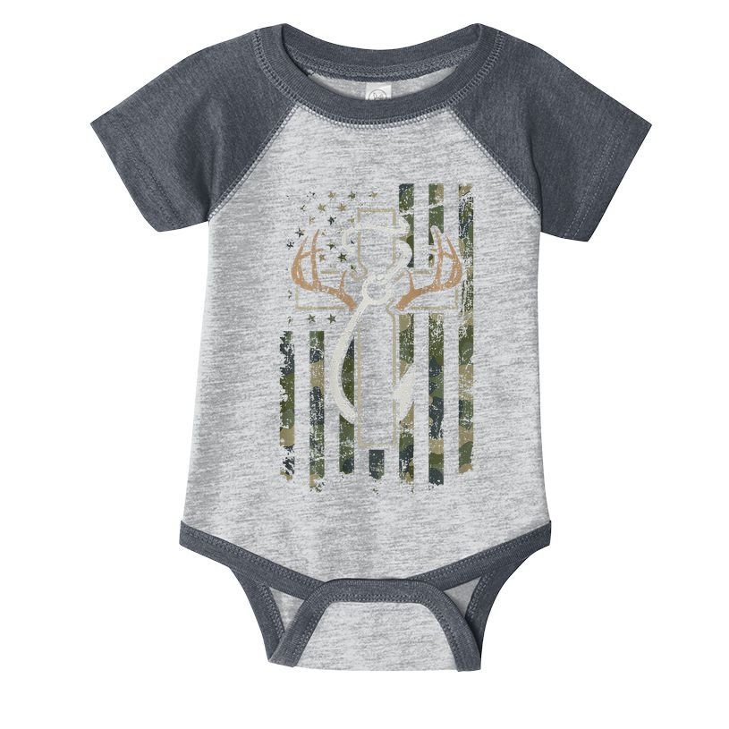 Hunting Fishing Faith Hunter Fisherman Camo Usa On Back Infant Baby Jersey Bodysuit