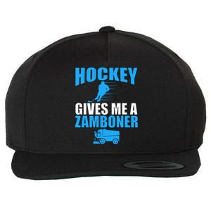 Hockey Fan Funny Gift Hockey Gives Me A Zamboner Funny Hockey Gift Wool Snapback Cap