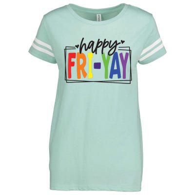 Happy Friyay Friday Funny Teacher Friyay Teacher Enza Ladies Jersey Football T-Shirt