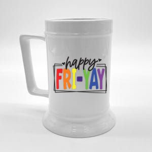 Happy Friyay Friday Funny Teacher Friyay Teacher Beer Stein