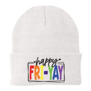 Happy Friyay Friday Funny Teacher Friyay Teacher Knit Cap Winter Beanie