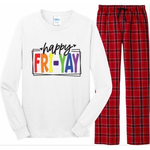 Happy Friyay Friday Funny Teacher Friyay Teacher Long Sleeve Pajama Set