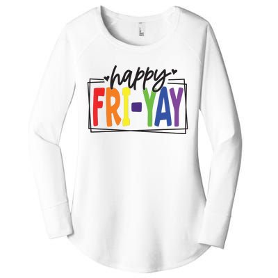 Happy Friyay Friday Funny Teacher Friyay Teacher Women's Perfect Tri Tunic Long Sleeve Shirt