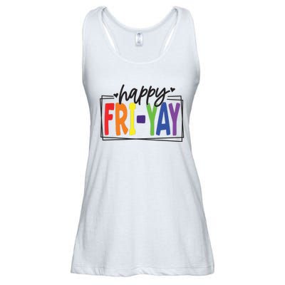 Happy Friyay Friday Funny Teacher Friyay Teacher Ladies Essential Flowy Tank