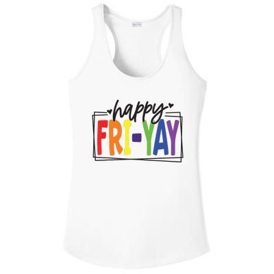 Happy Friyay Friday Funny Teacher Friyay Teacher Ladies PosiCharge Competitor Racerback Tank