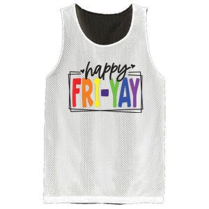 Happy Friyay Friday Funny Teacher Friyay Teacher Mesh Reversible Basketball Jersey Tank