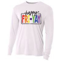 Happy Friyay Friday Funny Teacher Friyay Teacher Cooling Performance Long Sleeve Crew