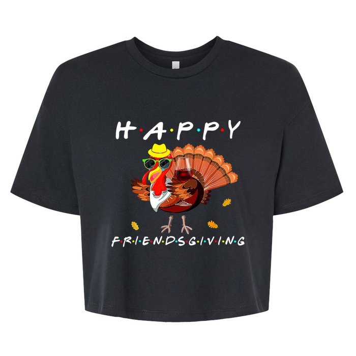 Happy Friendsgiving Funny Turkey Friends Giving Thanksgiving Bella+Canvas Jersey Crop Tee