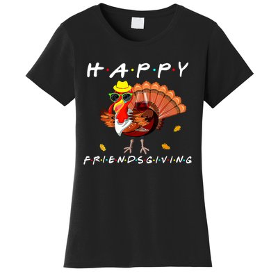 Happy Friendsgiving Funny Turkey Friends Giving Thanksgiving Women's T-Shirt