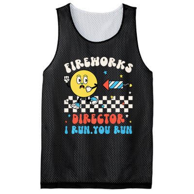 Hippie Face Fireworks Director I Run You Run 4th Of July Fun Mesh Reversible Basketball Jersey Tank