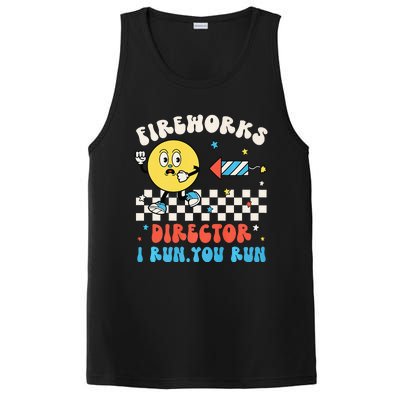 Hippie Face Fireworks Director I Run You Run 4th Of July Fun PosiCharge Competitor Tank