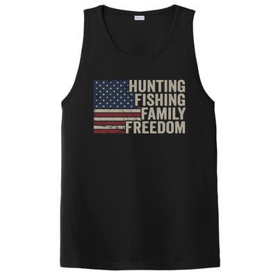 Hunting Fishing Family And Freedom / Usa Flag Fisher Hunter Gift PosiCharge Competitor Tank