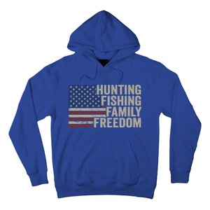 Hunting Fishing Family And Freedom / Usa Flag Fisher Hunter Gift Hoodie