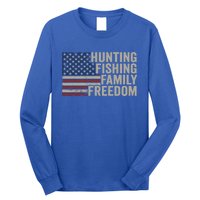 Hunting Fishing Family And Freedom / Usa Flag Fisher Hunter Gift Long Sleeve Shirt