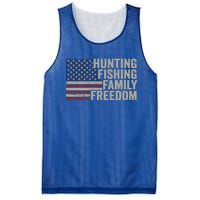 Hunting Fishing Family And Freedom / Usa Flag Fisher Hunter Gift Mesh Reversible Basketball Jersey Tank