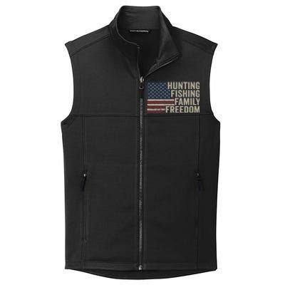 Hunting Fishing Family And Freedom / Usa Flag Fisher Hunter Gift Collective Smooth Fleece Vest