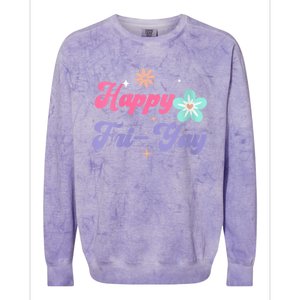 Happy Friyay Friday Lovers Fun Teacher Life Friyay Weekend Colorblast Crewneck Sweatshirt