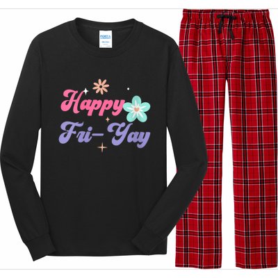 Happy Friyay Friday Lovers Fun Teacher Life Friyay Weekend Long Sleeve Pajama Set