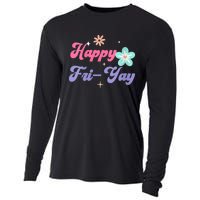 Happy Friyay Friday Lovers Fun Teacher Life Friyay Weekend Cooling Performance Long Sleeve Crew