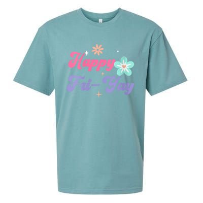 Happy Friyay Friday Lovers Fun Teacher Life Friyay Weekend Sueded Cloud Jersey T-Shirt