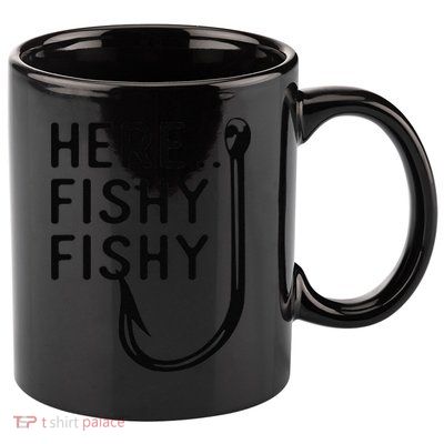 Here Fishy Fishy 11oz C Handle Ceramic Mug