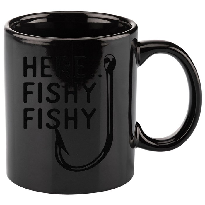 Here Fishy Fishy 11oz C Handle Ceramic Mug