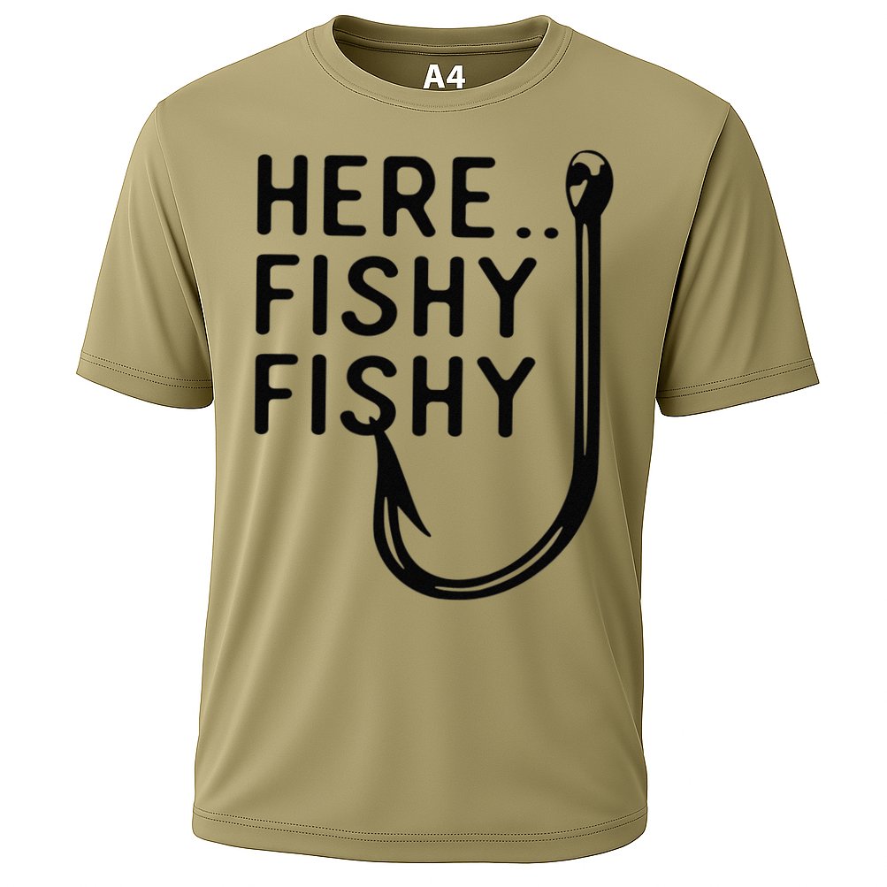 Here Fishy Fishy Cooling Performance Crew T-Shirt
