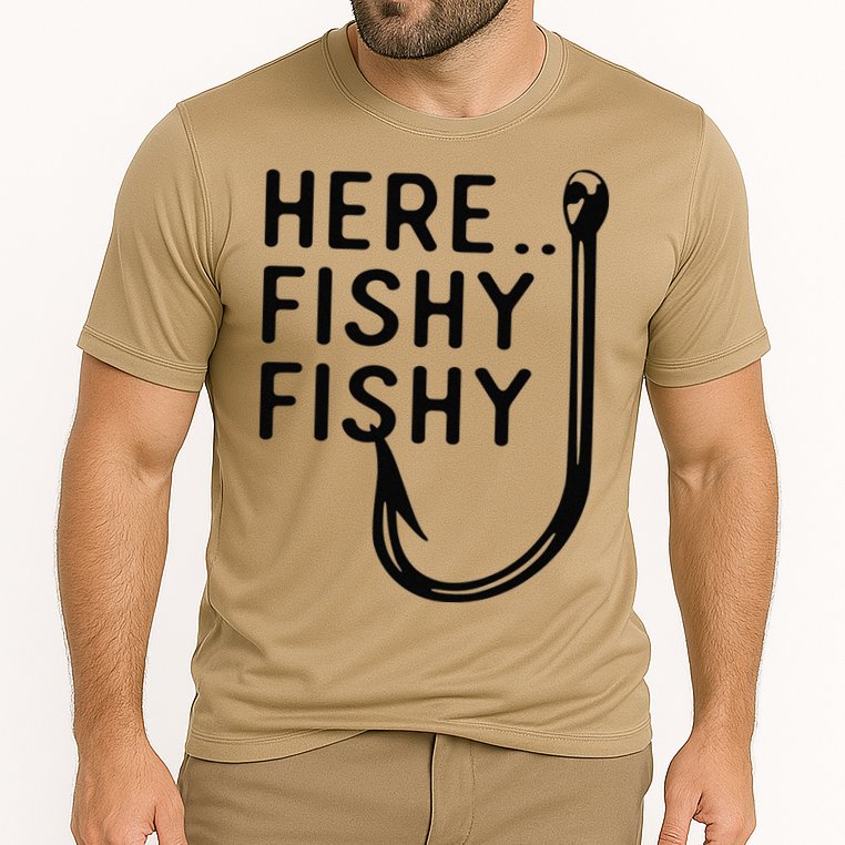 Here Fishy Fishy Cooling Performance Crew T-Shirt