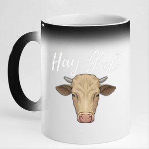 Hay  Farmer Funny Cattle Cow Farm Lovers 11oz Black Color Changing Mug