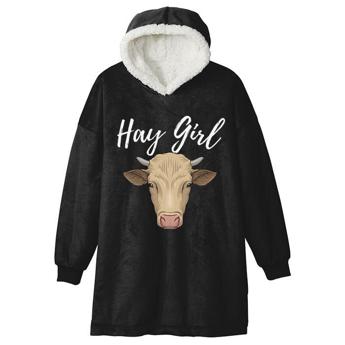 Hay  Farmer Funny Cattle Cow Farm Lovers Hooded Wearable Blanket