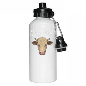 Hay  Farmer Funny Cattle Cow Farm Lovers Aluminum Water Bottle