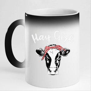 Hay  Farmer Funny Cattle Cow Farm Lovers 11oz Black Color Changing Mug