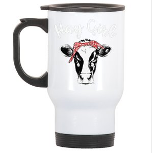 Hay  Farmer Funny Cattle Cow Farm Lovers Stainless Steel Travel Mug