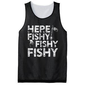 Here Fishy Fishy Fishy Fisherman Mesh Reversible Basketball Jersey Tank