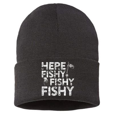 Here Fishy Fishy Fishy Fisherman Sustainable Knit Beanie