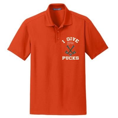 Hockey Field Funny Sports Pun I Give Zero Pucks Gift Dry Zone Grid Polo