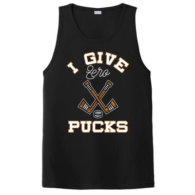 Hockey Field Funny Sports Pun I Give Zero Pucks Gift PosiCharge Competitor Tank