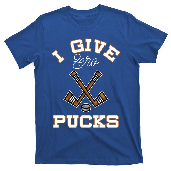 Hockey Field Funny Sports Pun I Give Zero Pucks Gift T-Shirt