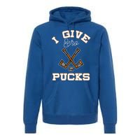 Hockey Field Funny Sports Pun I Give Zero Pucks Gift Premium Hoodie