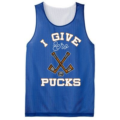 Hockey Field Funny Sports Pun I Give Zero Pucks Gift Mesh Reversible Basketball Jersey Tank