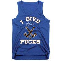 Hockey Field Funny Sports Pun I Give Zero Pucks Gift Tank Top