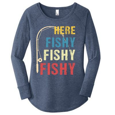 Here Fishy Fishy Fishy Women's Perfect Tri Tunic Long Sleeve Shirt