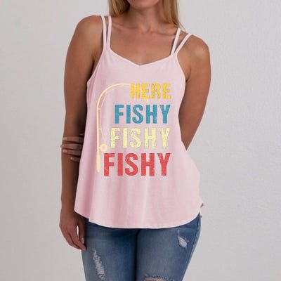 Here Fishy Fishy Fishy Women's Strappy Tank