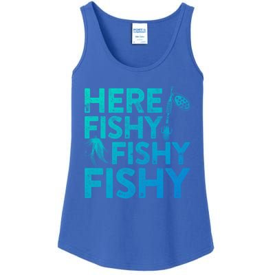 Here Fishy Fishy Fishy Gift Fisher Gifmeaningful Gift Ladies Essential Tank