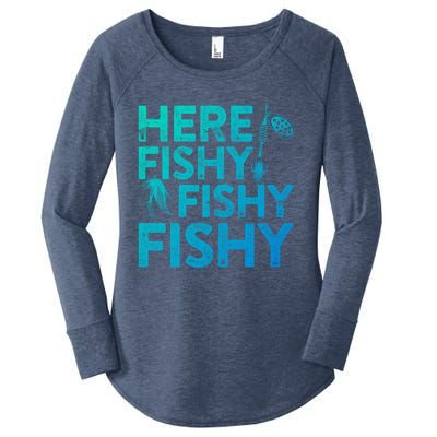 Here Fishy Fishy Fishy Gift Fisher Gifmeaningful Gift Women's Perfect Tri Tunic Long Sleeve Shirt