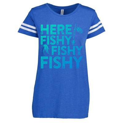 Here Fishy Fishy Fishy Gift Fisher Gifmeaningful Gift Enza Ladies Jersey Football T-Shirt